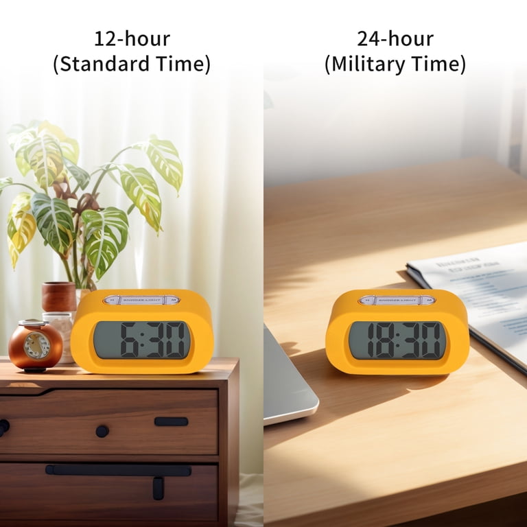 Unique Bargains Oval Digital Alarm Clock Adjustable Alarm Snooze