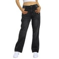 thumbnail image 2 of WILLBEST Jeans Mujer Pantalones Vaqueros de Mujer, Moda Informal, Rectos, de Pierna Ancha, Holgados, Cómodos, Elásticos, de Cintura Alta Grande, 2 of 5