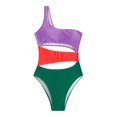 thumbnail image 3 of Aayomet Maillot de Bain avec Coutures Colorées (Violet, m), 3 of 5