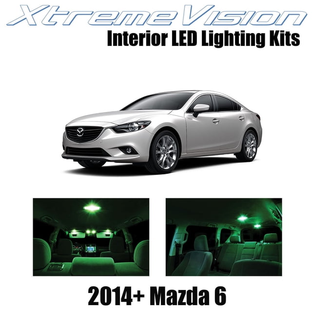 XtremeVision Interior LED for Mazda 6 2014+ 12 pcs Green Interior LED Kit + Installation Tool
