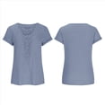 thumbnail image 2 of Suéter de Verano para Mujer, Cuello Redondo, Informal, Tejido A Crochet, Camiseta de Corta con Encaje y Costuras Huecas. Azul S, 2 of 5