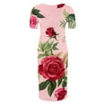 thumbnail image 6 of Taqqpue Women's Maternity Dress Short Sleeve Crew Neck Bodycon Wedding Guest Pregnancy Dresses Printed Fitted Stretch Maternity Clothes Summer Boho Baby Shower Photoshoot, 6 of 6
