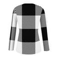 thumbnail image 5 of Stichou Womens Henley Shirts Plaid Slim Fit Long Sleeve Comfy Tops Loose Fit Button Tee Winter Trendy Clothing Black XL, 5 of 5