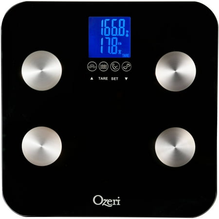 Ozeri Touch 440 lbs Total Body Bath Scale â Measures Weight, Fat, Muscle, Bone & Hydration with Auto Recognition and Infant Tare Technology
