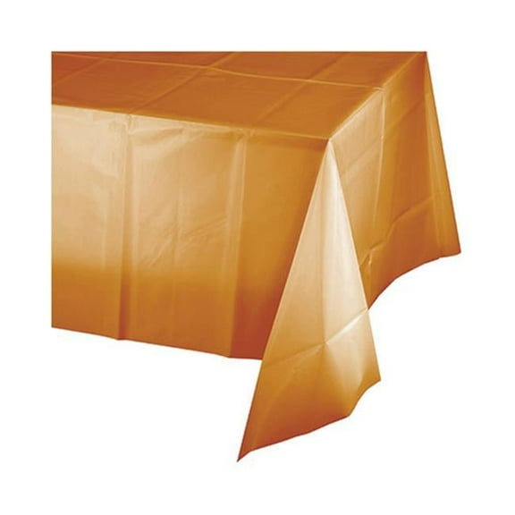 Group  54 x 108 in. Pumpkin Spice Plastic Border Tablecover, Pack of 12