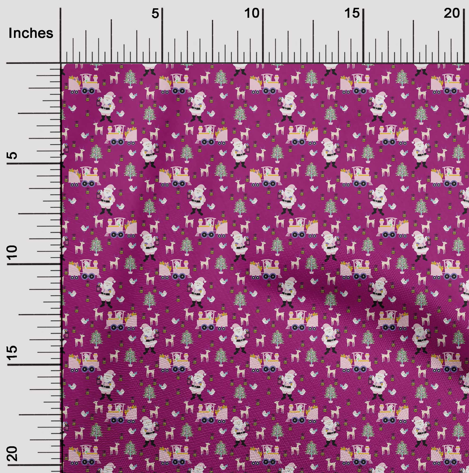 oneOone Silk Tabby Dark Magenta Fabric Christmas Dress Material Fabric Print Fabric By The Yard 42 Inch Wide
