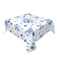 thumbnail image 2 of YFYANG Square Polyester Table Cloth, 60" x 60" Reusable Table Cover Kitchen Dining Room Small Blue Flower Pattern Decorative Tablecloths for Tables of 2-4 People, 2 of 8