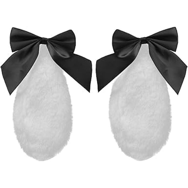 1 par de lindos conejitos de felpa con orejas caídas, pinzas para el pelo, orejas peludas de conejo Kawaii, lazo, pinza para el pelo para mujeres, horquilla para Cosplay, accesorios para el cabello (n