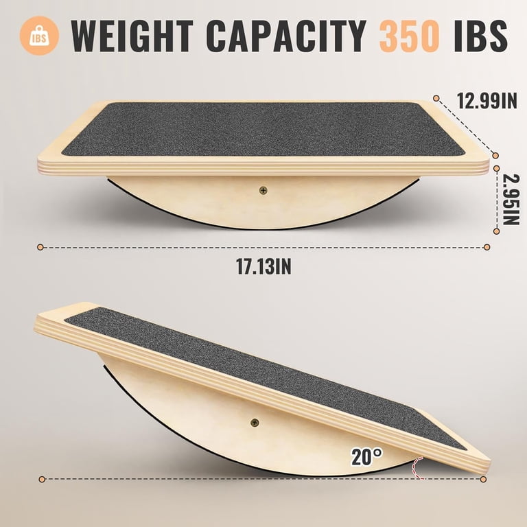 Balance Board Professionale In Legno Antiscivolo Per Adulti - 350 Lb Di Capacità