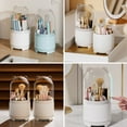 thumbnail image 7 of SkyAuks Makeup Brush Holder, 5 Slot Dismountable Center Divider Brush Holder with Lid, White, 7 of 7