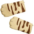 thumbnail image 3 of Guantes de horno Guantes aislantes Dibujos animados Animales Patas de gato Guantes de horno largos Guantes de horno resistentes al calor Guantes de cocina para microondas, Pata de gato naranja, 3 of 5