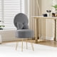 thumbnail image 1 of Yeshouse Tocador con espacio de almacenamiento, taburete de franela con respaldo plegable y cojín, moderno sillón de maquillaje para dormitorio con patas de metal, 1 of 9