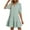Mint Green, variant on RYRJJ Casual Dresses for Women Lapel Collared V Neck Puff Short Sleeved Pleated Summer Dresses Ruffle Tiered Flowy Midi Dresses(Beige,M)