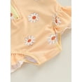 thumbnail image 6 of Toddler Infant Baby Girl One-Piece Swimsuit Rash Guard Zipper Long Sleeve Swimwear Bathing Suit with Sun Hat Set Beach Wear, 6 of 7