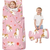 Cavalier King Charles Spaniels and Flowers Toddler Nap Mats for Kids Preschool,Sleeping Mat Bag or Kids,Toddler Sleeping Bag,Toddler Nap Mat or Daycare