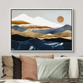 thumbnail image 3 of PixonSign Framed Canvas Print Wall Art Marble Granite Mountain Range Valley Nature Wilderness Illustrations Modern Art Rustic Zen Landscape Earth Art Décor - 24"x36" White, 3 of 5