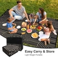 thumbnail image 4 of Wonnitar Outdoor Rugs Waterproof 5'x8' Reversible Plastic Straw Rug, Modern Rainbow Outside Carpet for RV Patio Deck Porch Balcony Picnic Camping Beach, Black&Brown-Rainbow, 4 of 8