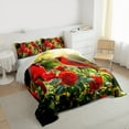 thumbnail image 4 of Manfei Cardinal Bird Full Size Comforter Sets,Romantic Rose Flower Bedding Comforter Set,Pired Green Bedding Sets For Girl Teens,Breathable Home Decor Reversible,3pcs, 4 of 9