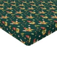 thumbnail image 4 of Ambesonne Easter Fitted Sheet, Funny Spring Gnome Pattern, Full Size, Teal Fern Green and Red, 4 of 5