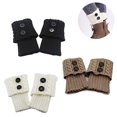 thumbnail image 3 of 3 pares de botas cortas para mujer, calcetines de punto de ganchillo, puños para botas, calentadores de piernas, calcetines Ormromra 222178-2, 3 of 9