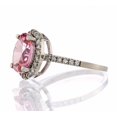 thumbnail image 2 of Pink Cubic Zirconia Halo Engagement Ring In Sterling Silver, 2 of 2