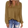 thumbnail image 6 of BLVB Boho Tops for Women V Neck Chiffon Blouses Flowy Dressy Casual Lace Womens Long Sleeve Shirts Trendy Clothes, 6 of 7
