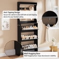 thumbnail image 6 of Shoe Storage Cabinet, Wood Shoe Organizer for Entryway with 3 Flip Drawers, Freestanding Shoe Rack with Adjustable Shelf, Narrow Shoe Dresser for Front Door Entrance(Black, 78.74" x 31.5" x 9.37"), 6 of 7