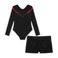 thumbnail image 4 of Alvivi Kids Girls Gymnastics Dance Outfits Long Sleeve Leotards with Athletic Shorts Set, 4 of 7