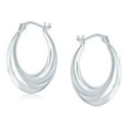 thumbnail image 2 of Bling Jewelry Womens Round Crescent Tapered Tube Hoop Huggie Earrings Sterling Silver .50 Inch, 2 of 5