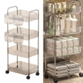 thumbnail image 2 of Multi Layer Plastic Storage Cart With Wheels Mobile Homes Office Organizers, 2 of 10