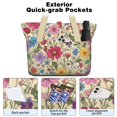 thumbnail image 2 of Tote Bag for Women - Pioneer Flower Shoulder Bag - Large Utility Work Duffle Bag with Zipper Handbag for Travel, Work, Sprots, 2 of 5