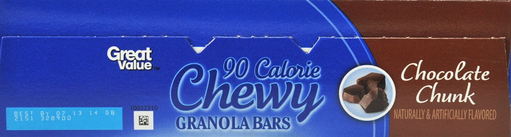 Great Value Chewy Chocolate Chunk Granola Bar, 18 Pack