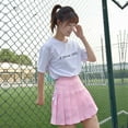 thumbnail image 5 of PIKADINGNIS Black White Women Pleated Skirts Spring Summer Fashion Bandage Jk Mini Skirts Girl Wild School Uniform High Waist Skirt, 5 of 6