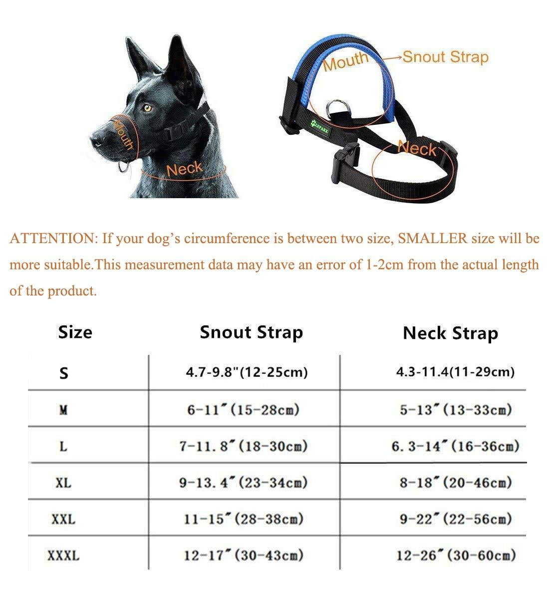 UPDOG Dog Muzzle Nylon Adjustable for Small Medium or Large Dogs Barking and Chewing Prevent for Biting