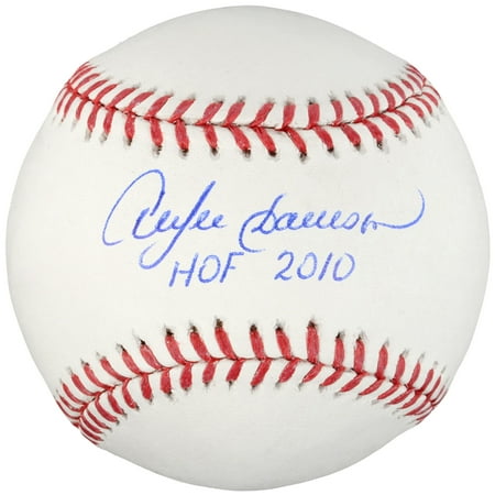Chicago Cubs Autographed Helmets - Andre Dawson Chicago Cubs Fanatics Authentic Autographed Baseball with HOF 2010 Inscription - No Size
