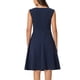 thumbnail image 3 of Vestidos sin mangas elegantes para mujeres INSPIRE CHIC, vestido de oficina en línea A con cuello redondo, color azul marino, 3 of 6