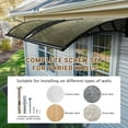 thumbnail image 2 of Yescom 40"x40" Door Window Awning Whole One-piece Polycarbonate UV50+ Outdoor Rain Snow Protection Patio Brown Board, 2 of 9