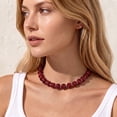 thumbnail image 2 of APSVO 18K Gold Plated Red Chunky Beaded Necklaces for Women Boho Choker Chain Fashion Accessories Prom Wedding Birthday Christmas Jewelry Gifts Mom Stocking Stuffers Adults, 2 of 7
