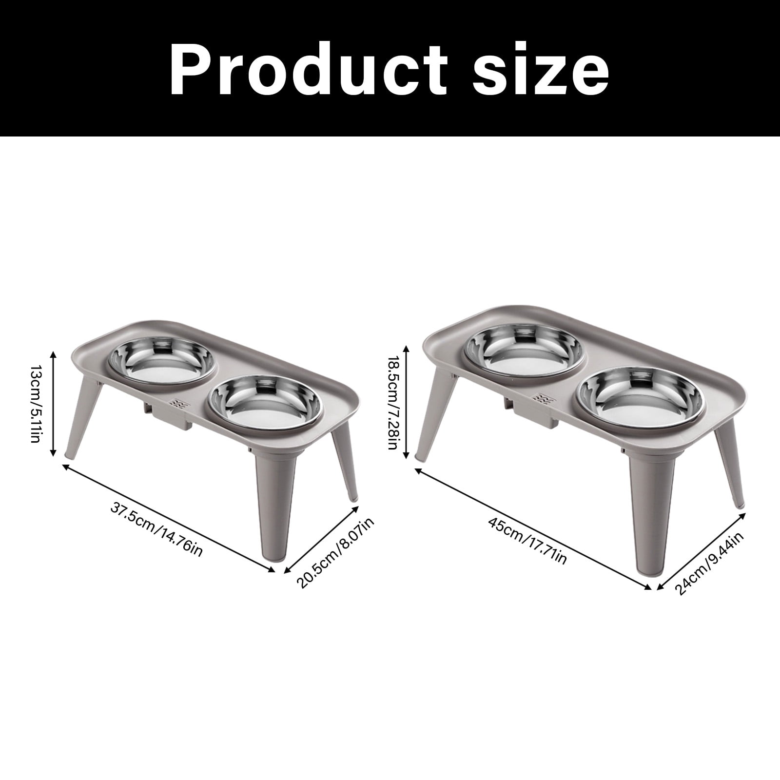 High Neck Relief Elevated Dog Bowls, Stainless Feeder for Large Breeds & Home Use