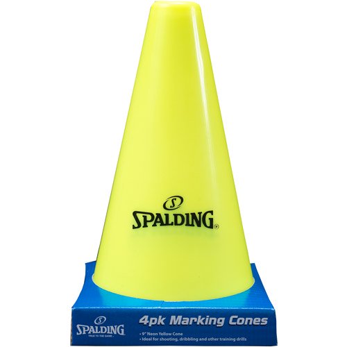 Spalding 9" Neon Yellow Cones, 4Pack