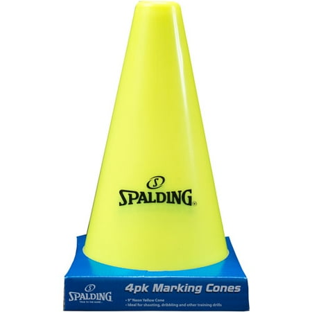 Spalding 9" Neon Yellow Cones, 4-Pack