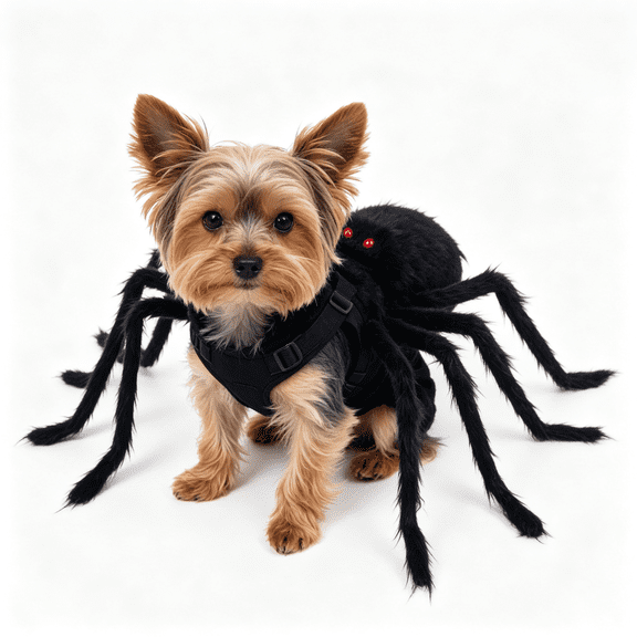 Pet Halloween Spider Costume, Funny Plush Spider Outfit for Dogs & Cats, for Trick‑or‑Treat, Family Party, Holiday Photo Shoot