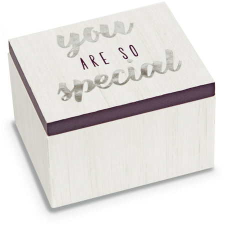Pavilion - You Are So Special - Purple & White Wood Patterned Mini Keepsake Jewelry Box 2.25