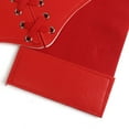 thumbnail image 5 of Jdlsppl Women's Faux Leather Corset Belt Vintage Ladies Elastic Stretch Cinch Belt Thick Wide Velcro Gothic Steampunk Waist Corset Chunky Retro Pirate Belt Red One Size, 5 of 5