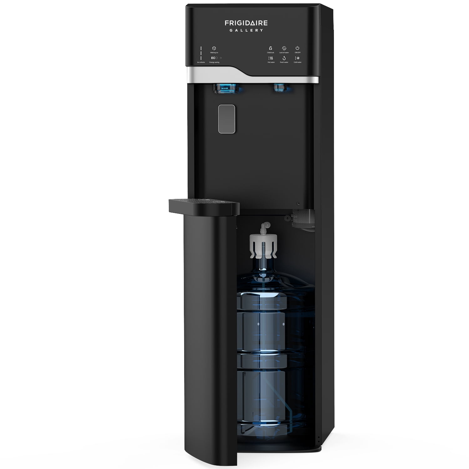 Frigidaire Gallery 3-in-1 Bottom Load Hot & Cold Water Cooler with Built-in Bullet Ice Maker, Digital Control Panel, Fast Ice Production