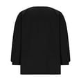 thumbnail image 5 of Xdegoge Women's Cotton Linen Shirts 3/4 Lantern Sleeve Blouses Crewneck Button Down Tops Casual Boho Loose Fit Tunics Soft Lightweight Breathable for Summer, 5 of 7