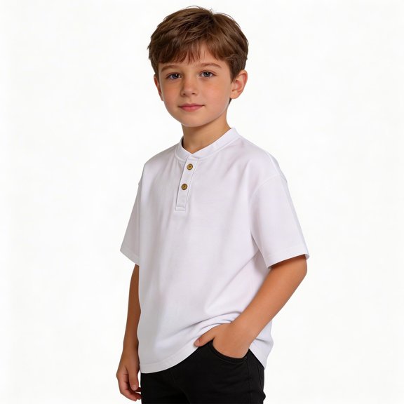WELOIJEVBE Kids Boys Short Sleeve Polo Shirts Boys School Uniform Shirts Classic Collared Neck Boys Button down Shirt Boy Shirts Size 7-8 Years