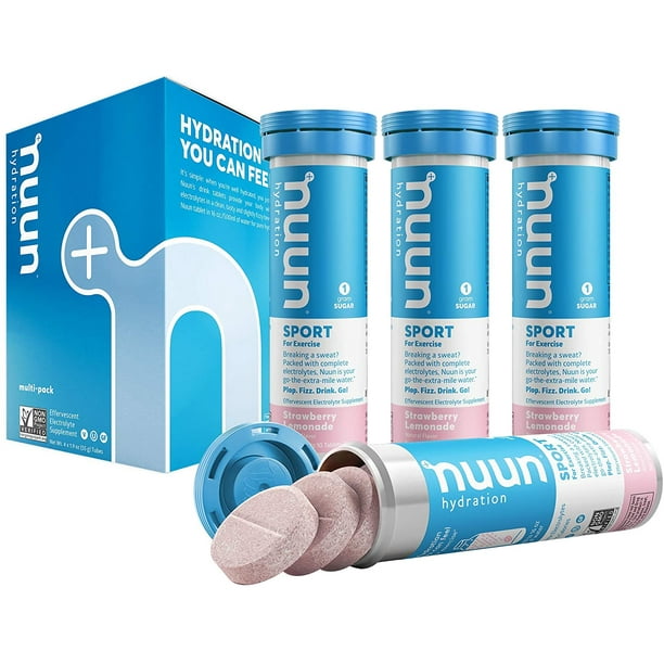 Nuun Sport Electrolyte Drink Tablets, Strawberry Lemonade, 4 Tubes (40