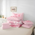 thumbnail image 6 of jejeloiu Kawaii Bowtie Plaid 7-Piece Twin Bedding Sets,Pink Letter M Bedding Comforter Set For Bowtie Girls Reversible, 6 of 8