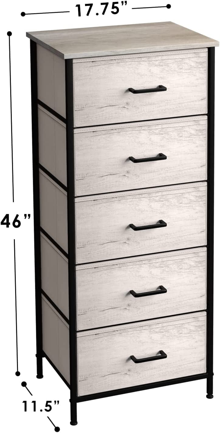 Sorbus Tall Fabric Storage Dresser - Stand Up Tower of Drawers for Bedroom, Dorm, Closet, Living Room, Entryway, & More - Skinny Nightstand Organizer
